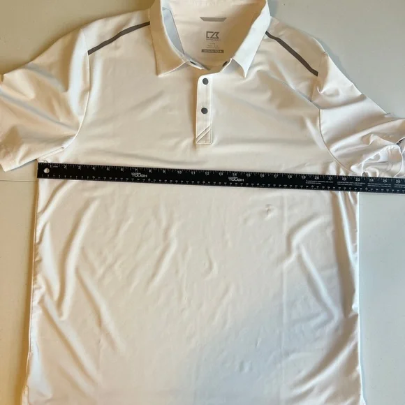 Cutter & Buck Men’s Drytec 50+ Sun Protection White Golf Polo Shirt Size L - Picture 5 of 7